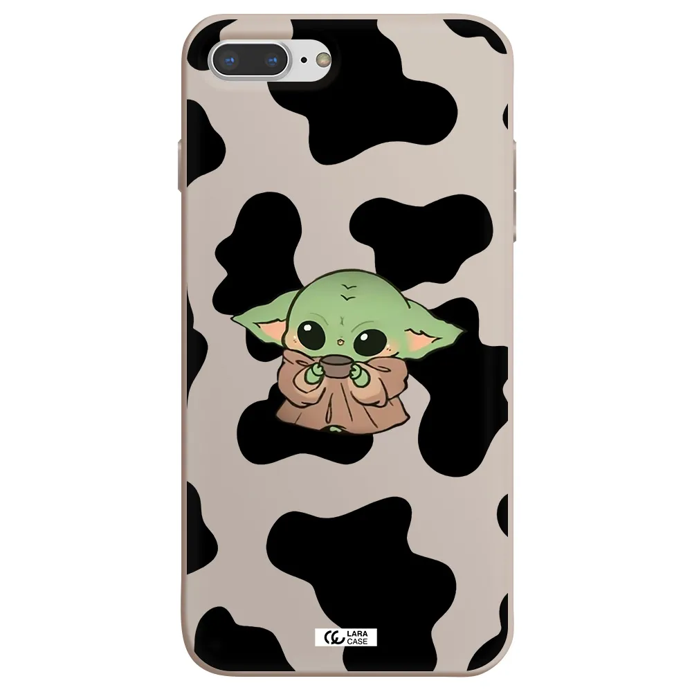a cartoon of a baby yoda Apple iPhone 8 plus Silicone Stone Case