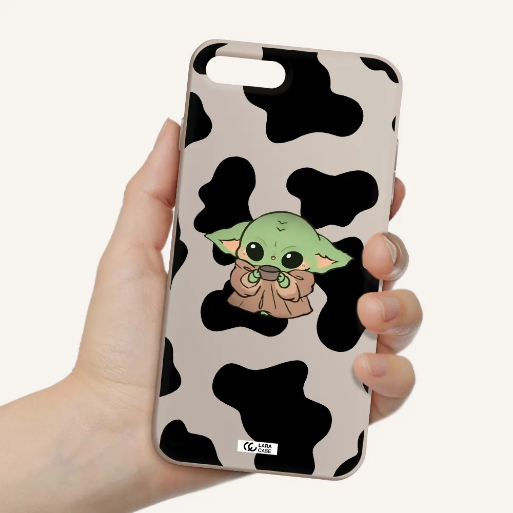a cartoon of a baby yoda Apple iPhone 8 plus Silicone Stone Case