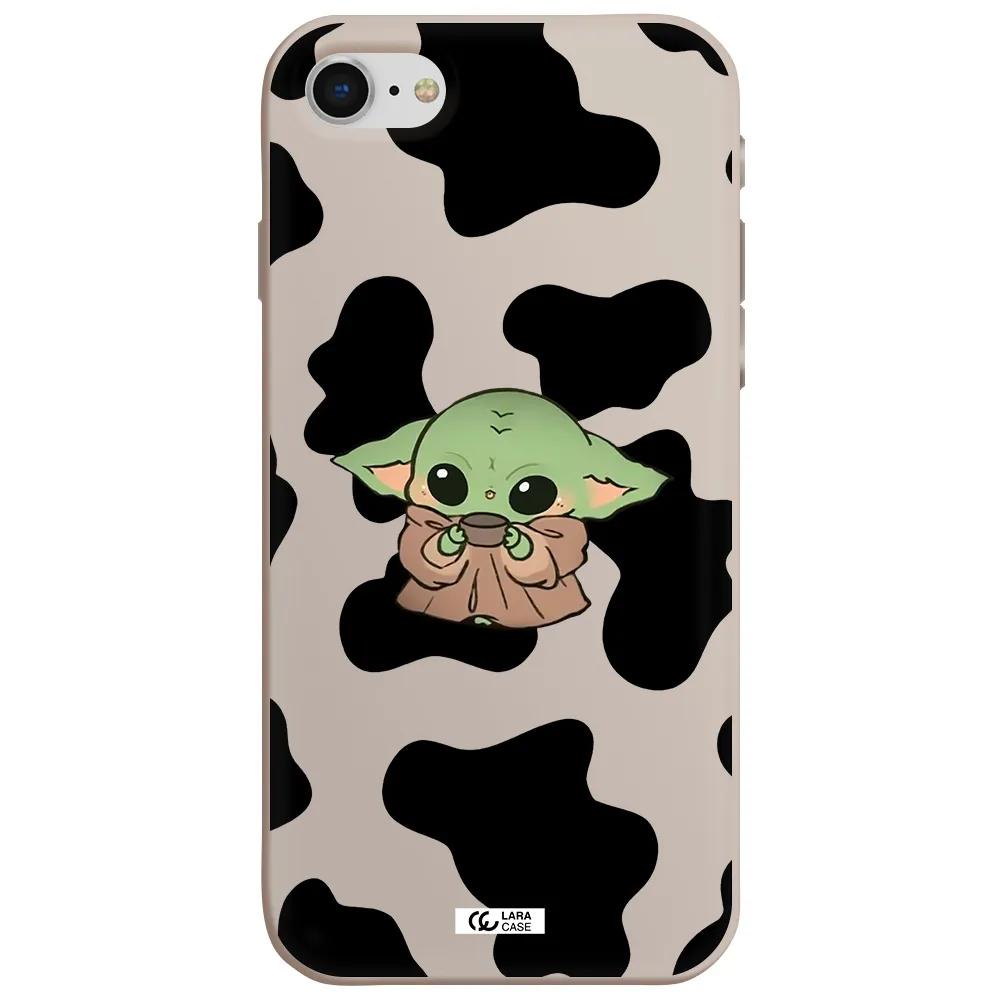 a cartoon of a baby yoda Apple iPhone se 2020 Silicone Stone Case