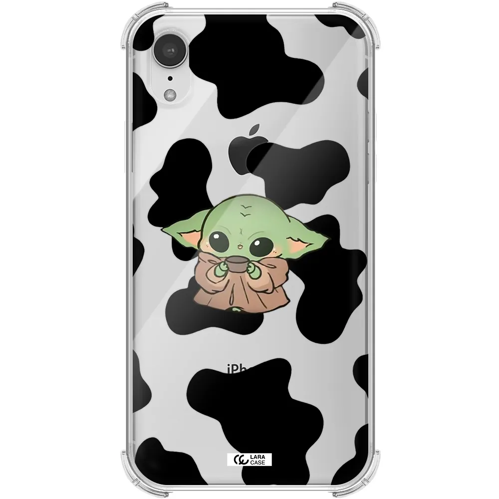 a cartoon of a baby yoda Apple iPhone XR Clear PC Case