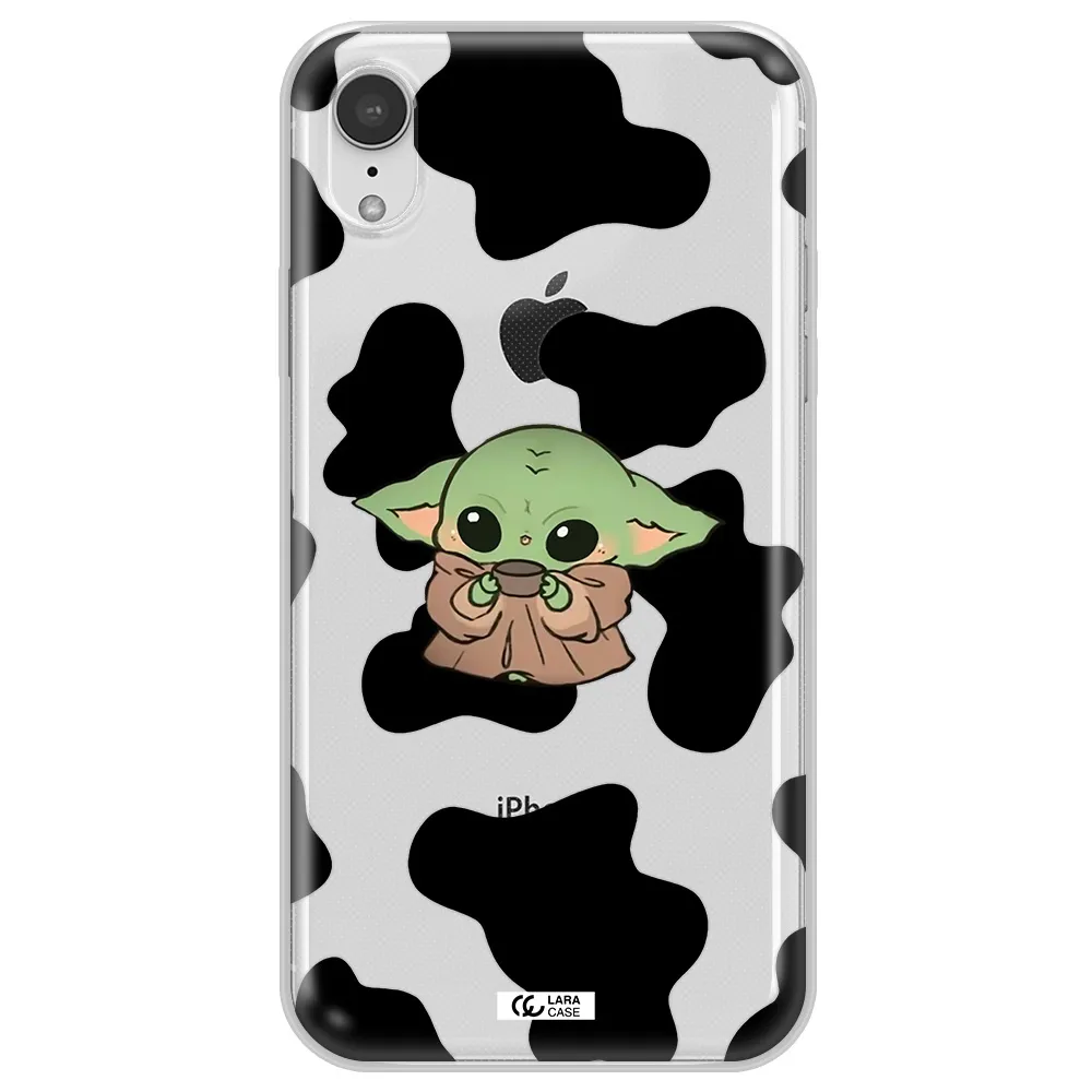 a cartoon of a baby yoda Apple iPhone XR Clear TPU Case