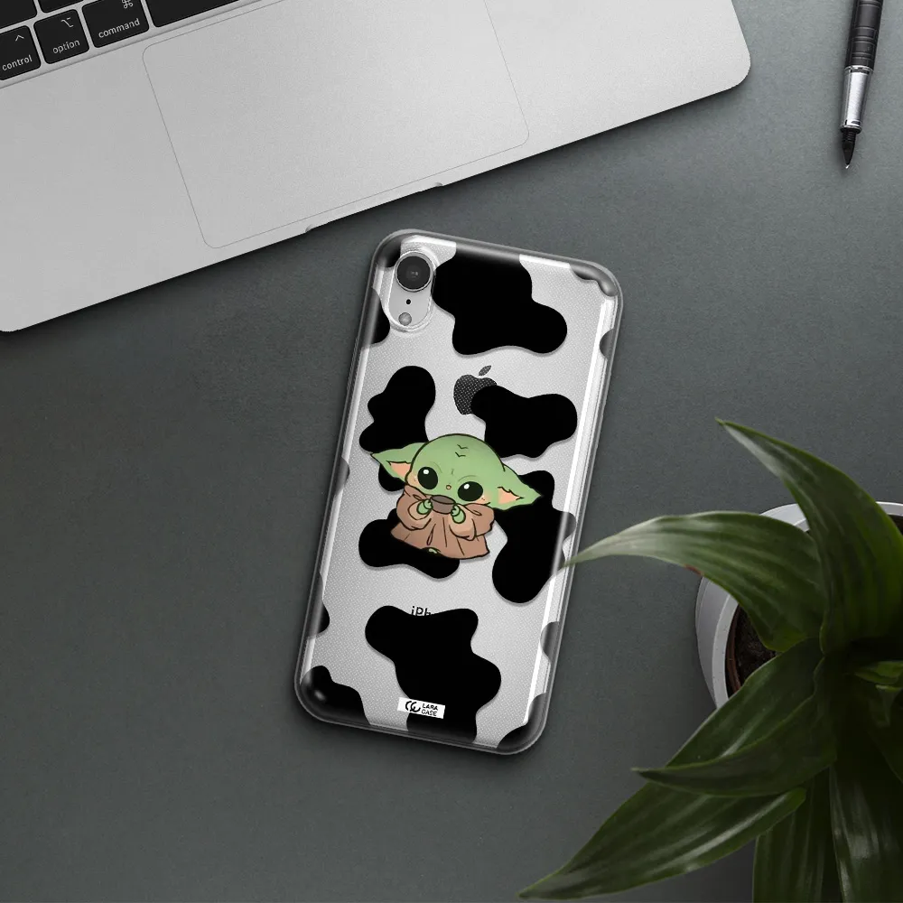 a cartoon of a baby yoda Apple iPhone XR Clear TPU Case