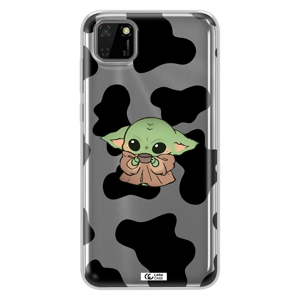 a cartoon of a baby yoda Huawei Honor 9S Clear TPU Case