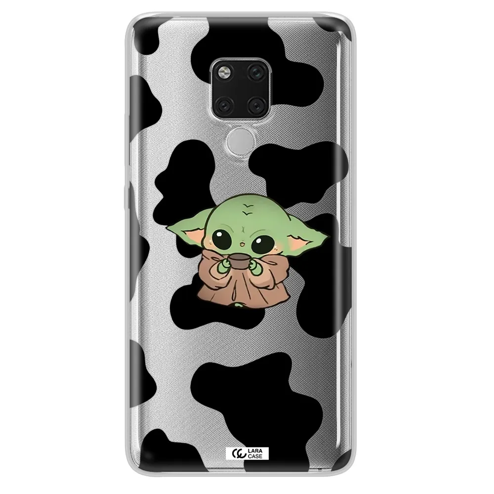 a cartoon of a baby yoda Huawei Mate 20X Clear TPU Case
