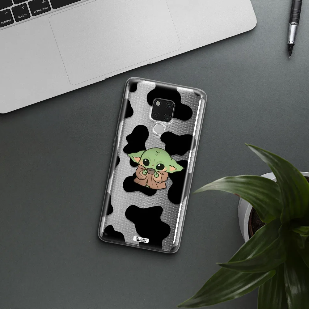a cartoon of a baby yoda Huawei Mate 20X Clear TPU Case
