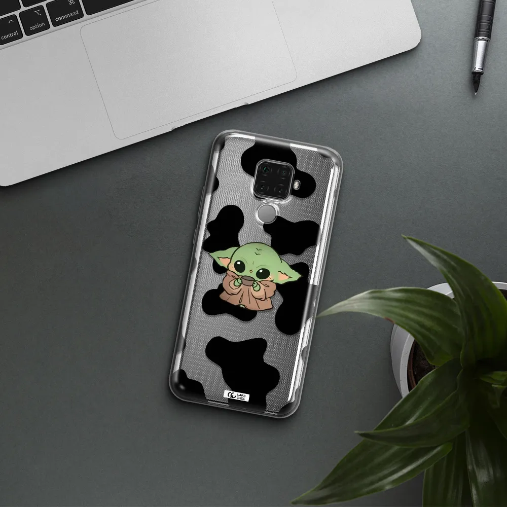 a cartoon of a baby yoda Huawei Mate 30 Lite Clear TPU Case