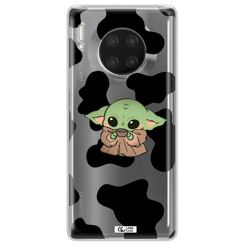 a cartoon of a baby yoda Huawei Mate 30 Pro Clear TPU Case