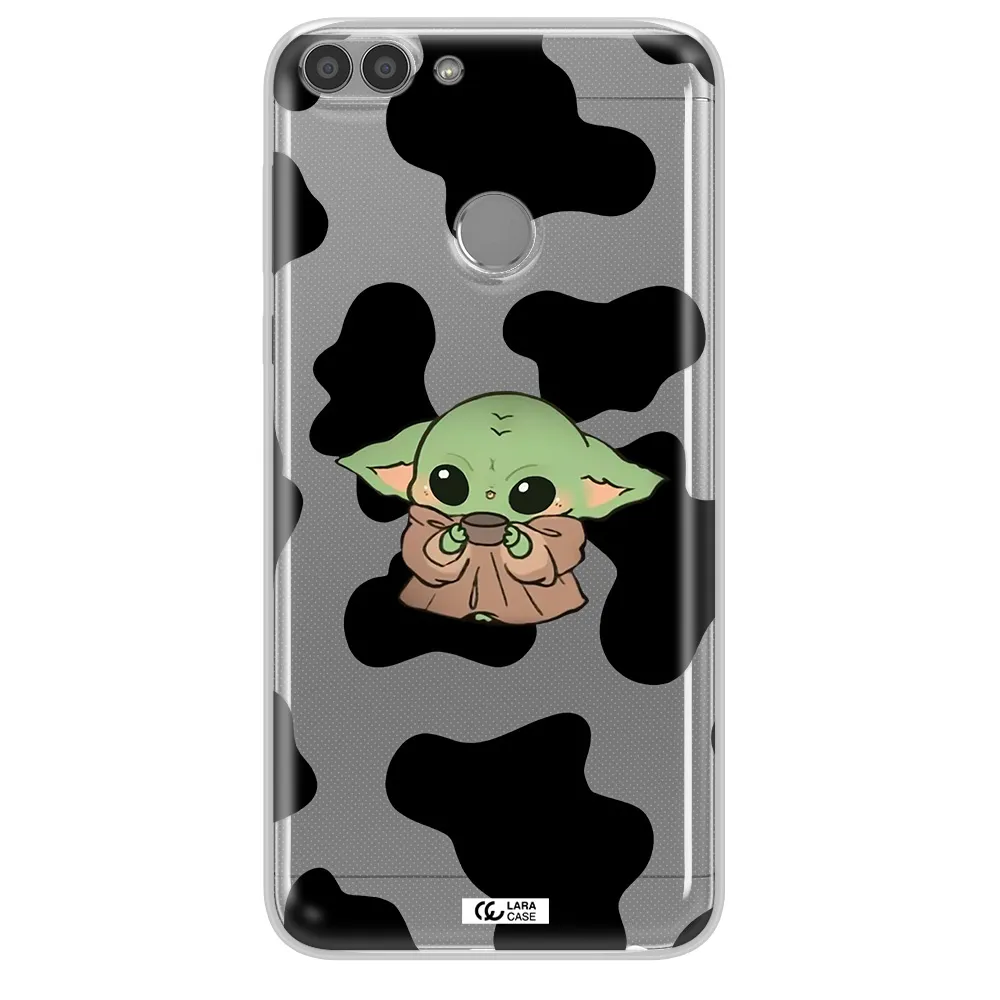a cartoon of a baby yoda Huawei P Smart Clear TPU Case