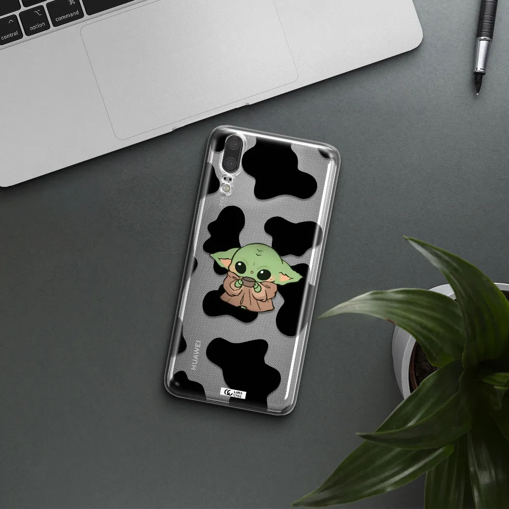 a cartoon of a baby yoda Huawei P20 Clear TPU Case