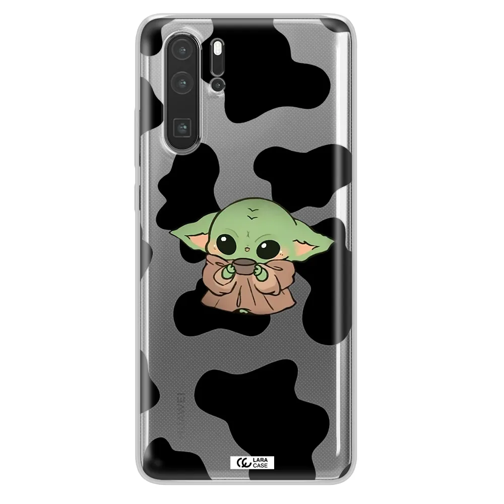 a cartoon of a baby yoda Huawei P30 Pro Clear TPU Case