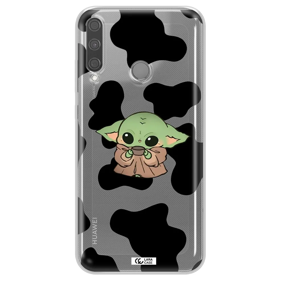 a cartoon of a baby yoda Huawei P40 Lite E Clear TPU Case