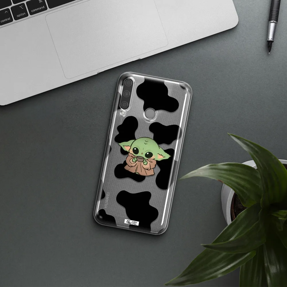 a cartoon of a baby yoda Huawei P40 Lite E Clear TPU Case