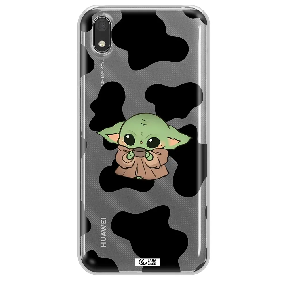 a cartoon of a baby yoda Huawei Y5 2019 Clear TPU Case