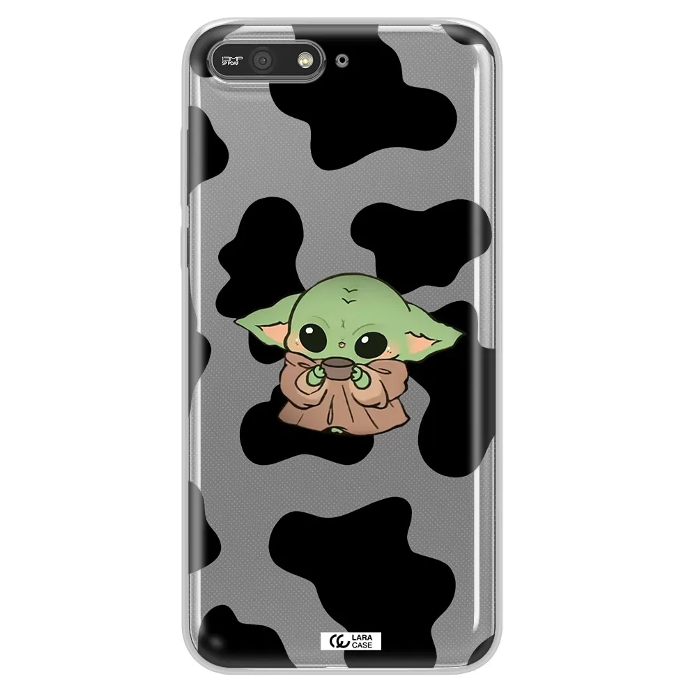 a cartoon of a baby yoda Huawei Y6 2018 Clear TPU Case