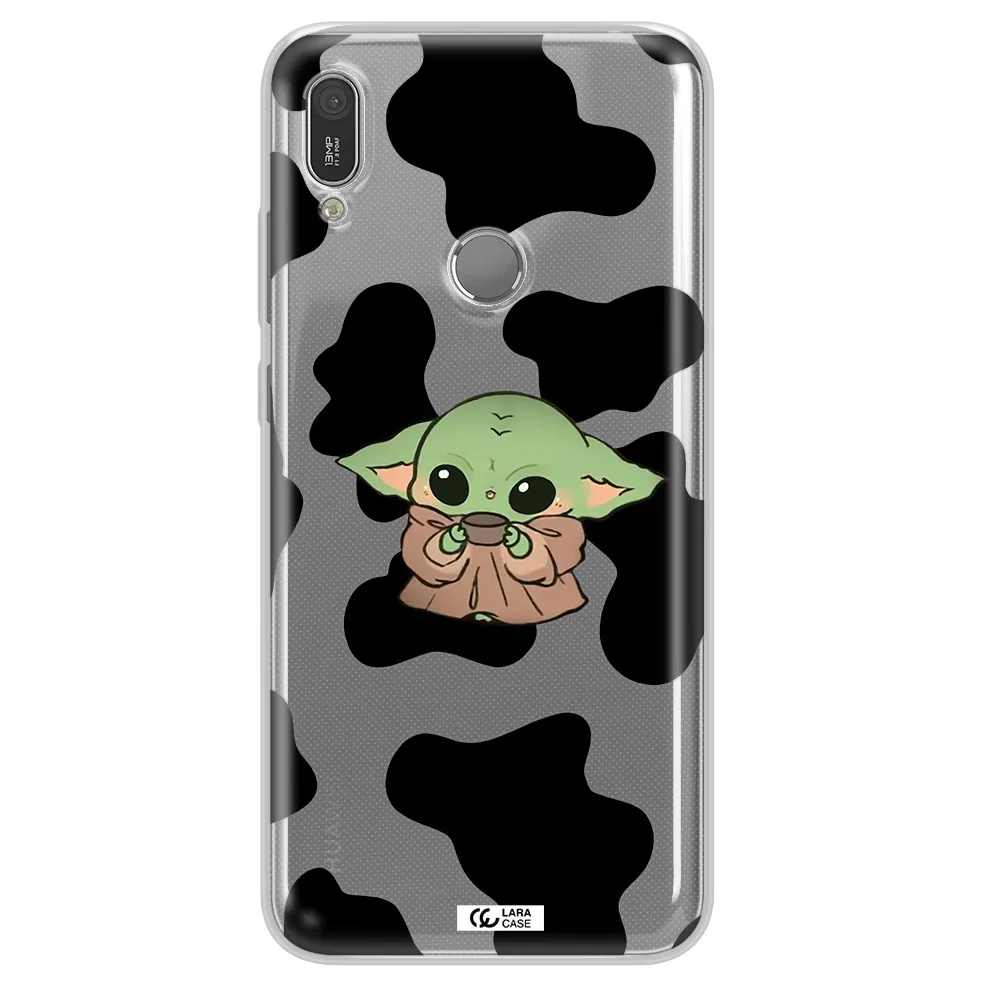 a cartoon of a baby yoda Huawei Y6 2019 Clear TPU Case