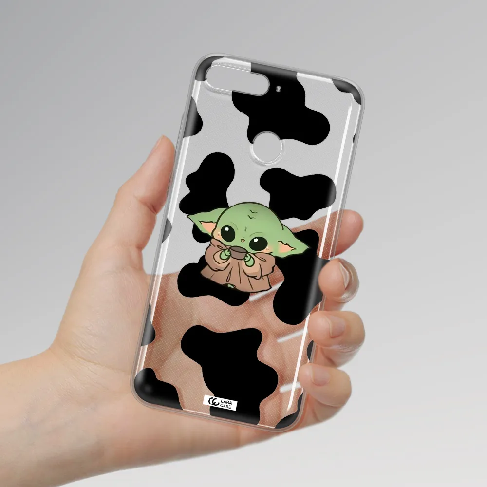 a cartoon of a baby yoda Huawei Y6 Prime 2018 Clear TPU Case