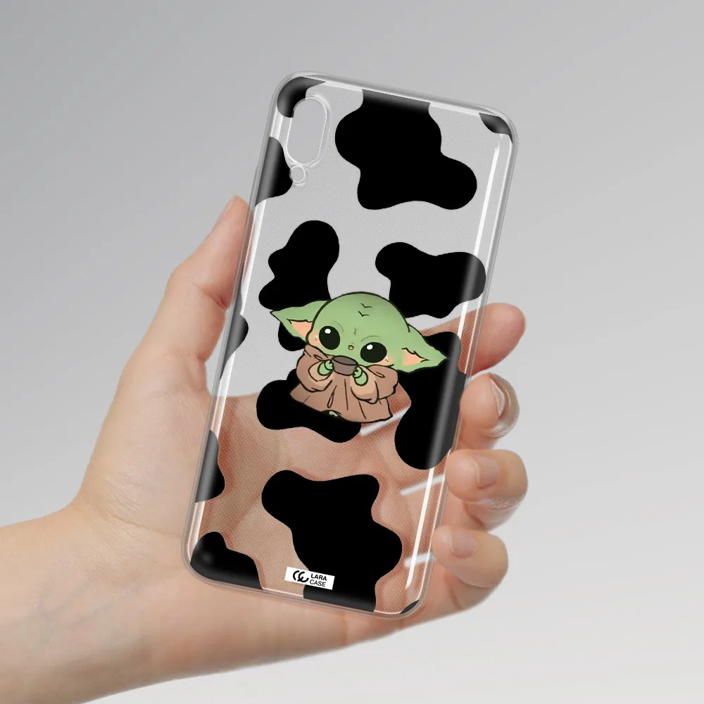 a cartoon of a baby yoda Huawei Y6 Pro 2019 Clear TPU Case