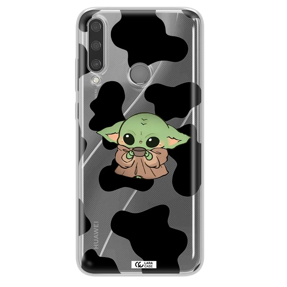 a cartoon of a baby yoda Huawei Y6P Clear TPU Case