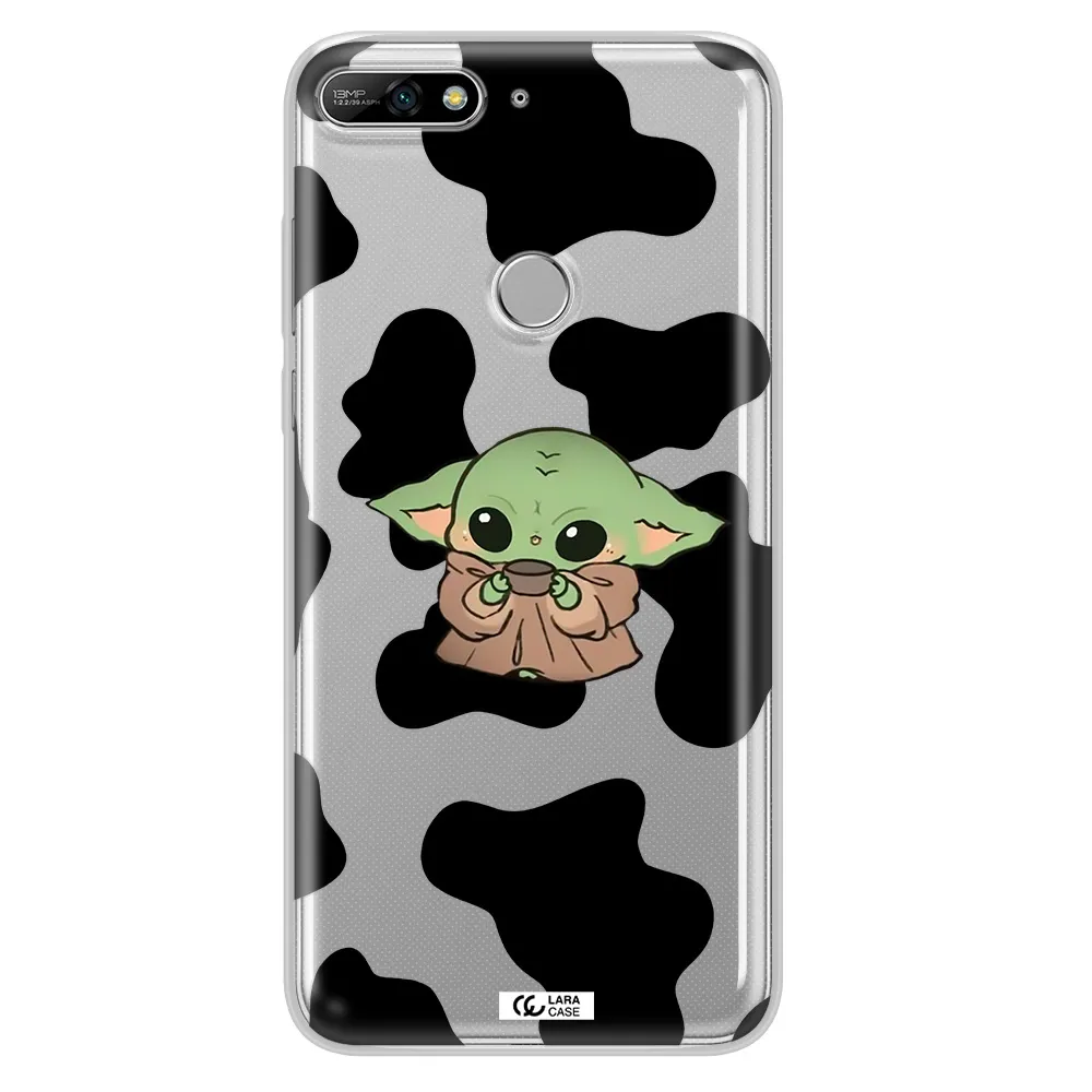 a cartoon of a baby yoda Huawei Y7 2018 Clear TPU Case