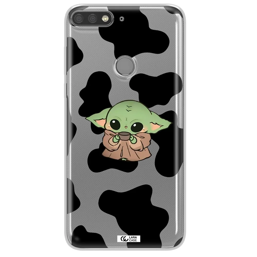 a cartoon of a baby yoda Huawei Y7 Prime 2018 Clear TPU Case