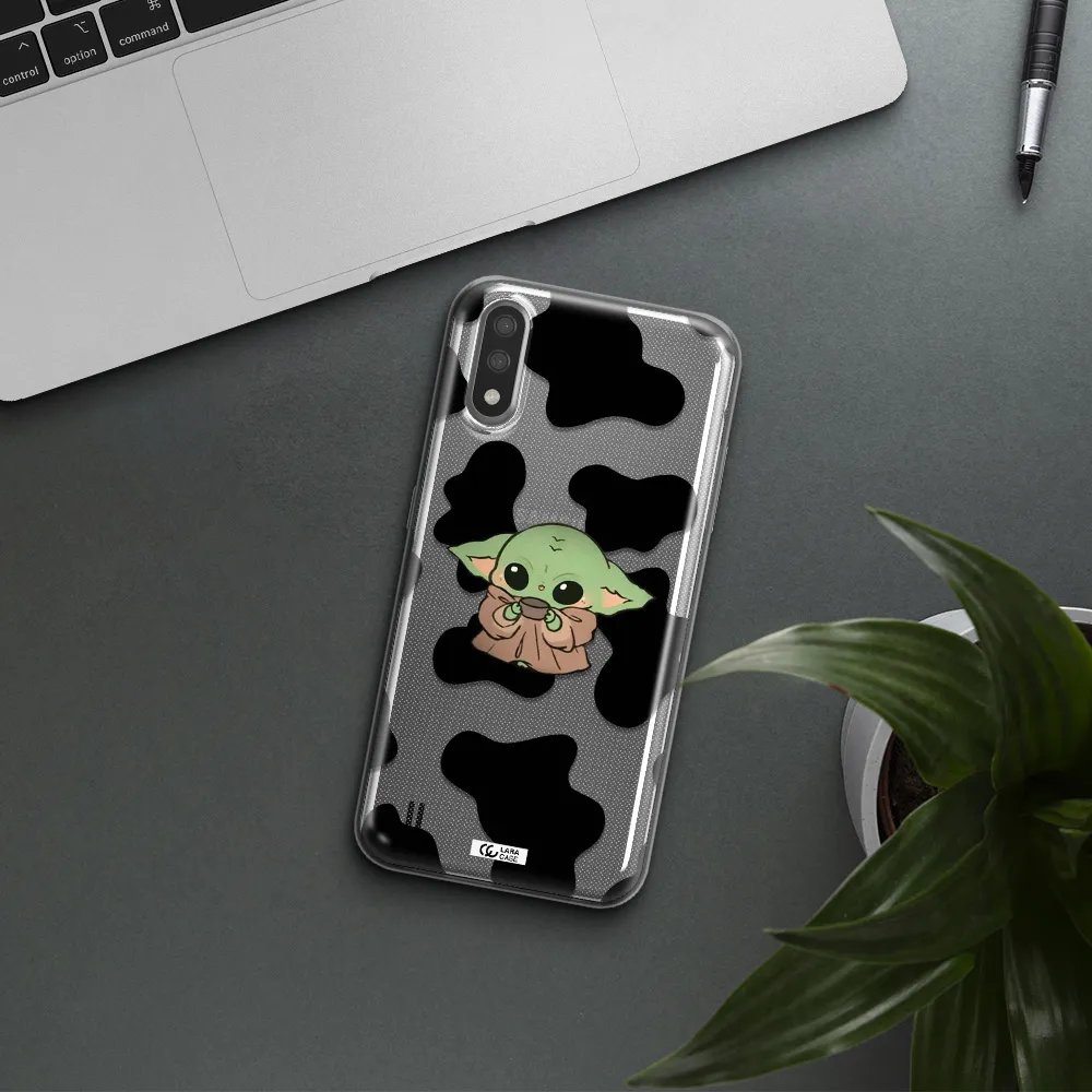 a cartoon of a baby yoda Samsung A01 Clear TPU Case