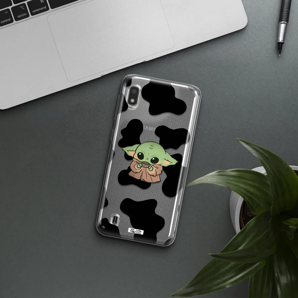 a cartoon of a baby yoda Samsung A10 Clear TPU Case