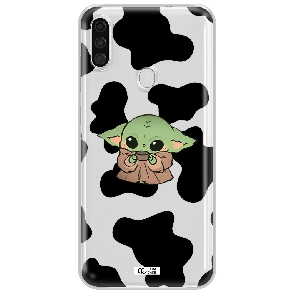 a cartoon of a baby yoda Samsung A11 Clear TPU Case