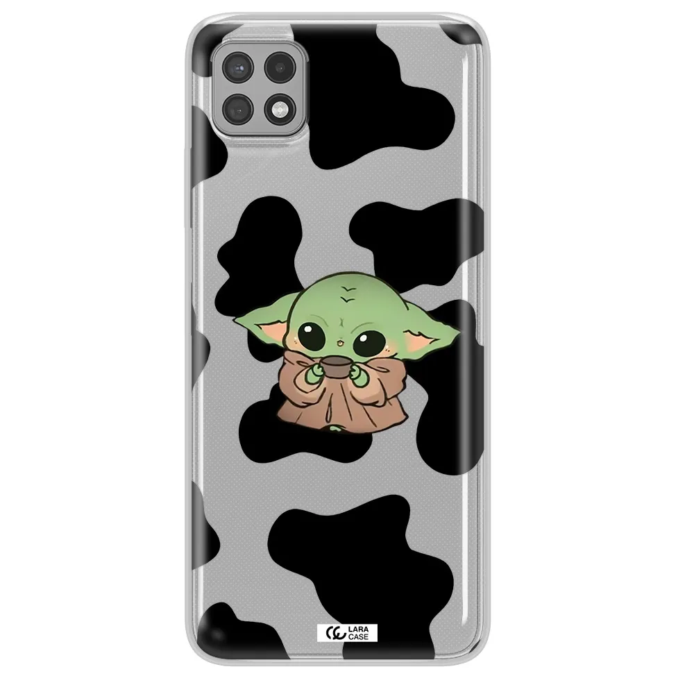 a cartoon of a baby yoda Samsung A22 5g Clear TPU Case