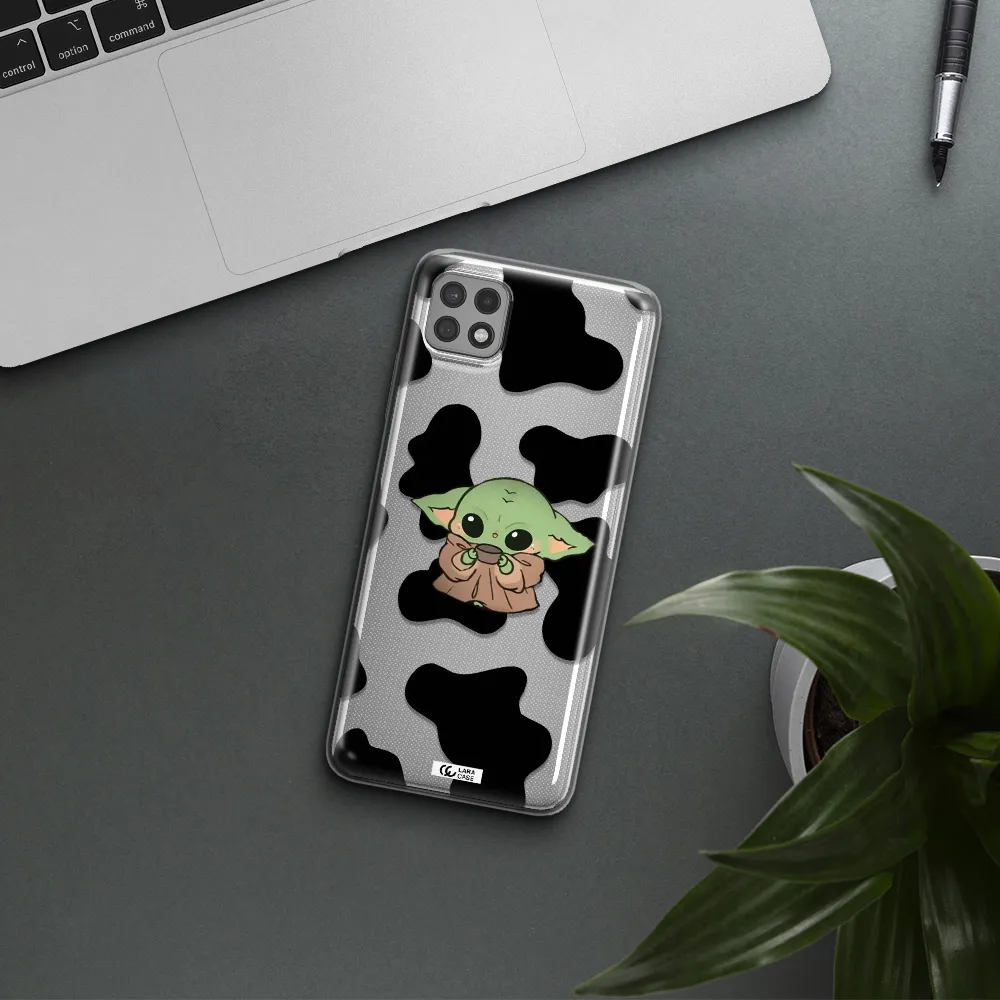 a cartoon of a baby yoda Samsung A22 5g Clear TPU Case