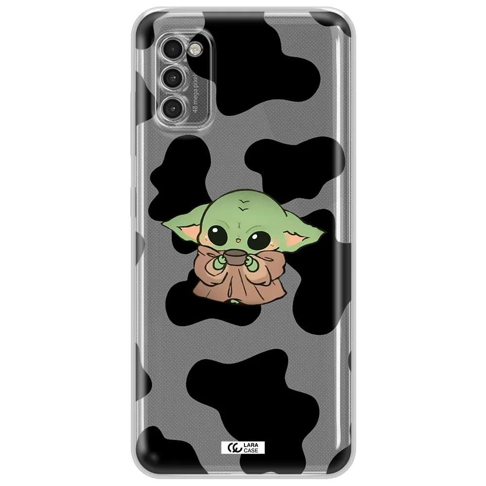 A Cartoon Of A Baby Yoda Samsung A41 Clear Tpu Case
