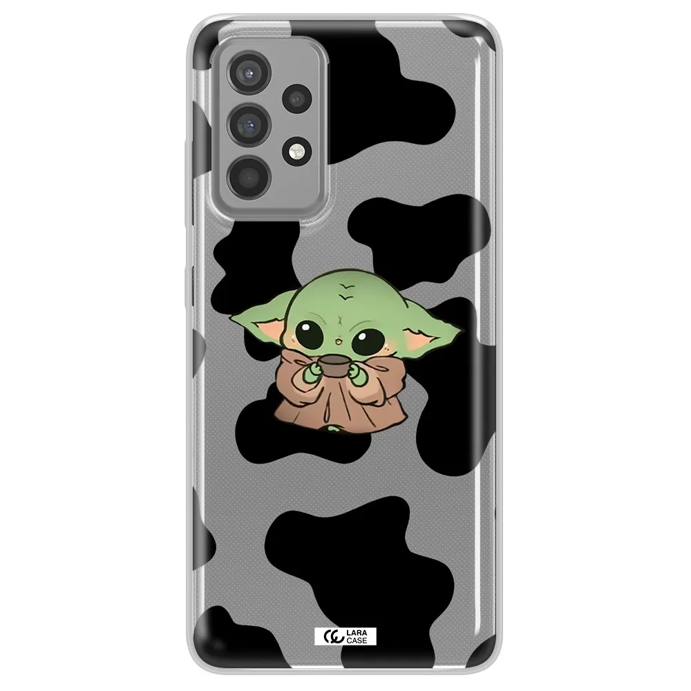 a cartoon of a baby yoda Samsung A52 Clear TPU Case