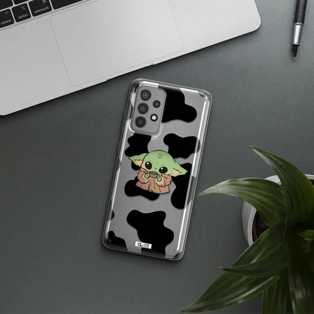 a cartoon of a baby yoda Samsung A52 Clear TPU Case