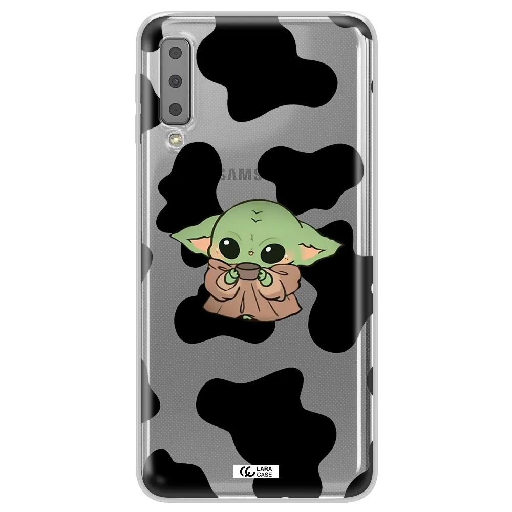 a cartoon of a baby yoda Samsung A7 2018 Clear TPU Case
