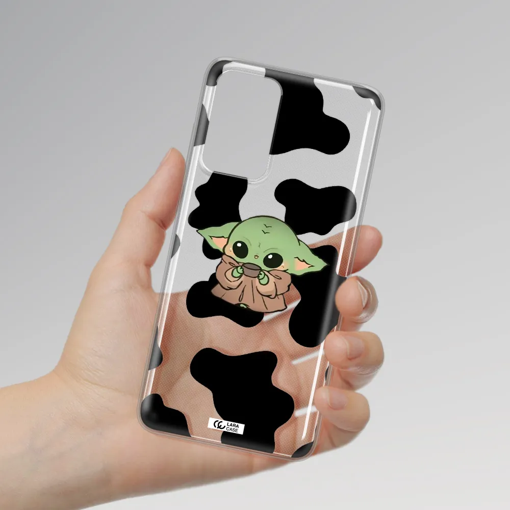 a cartoon of a baby yoda Samsung A72 Clear TPU Case