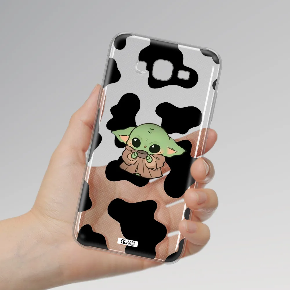 a cartoon of a baby yoda Samsung J7 Core Clear TPU Case