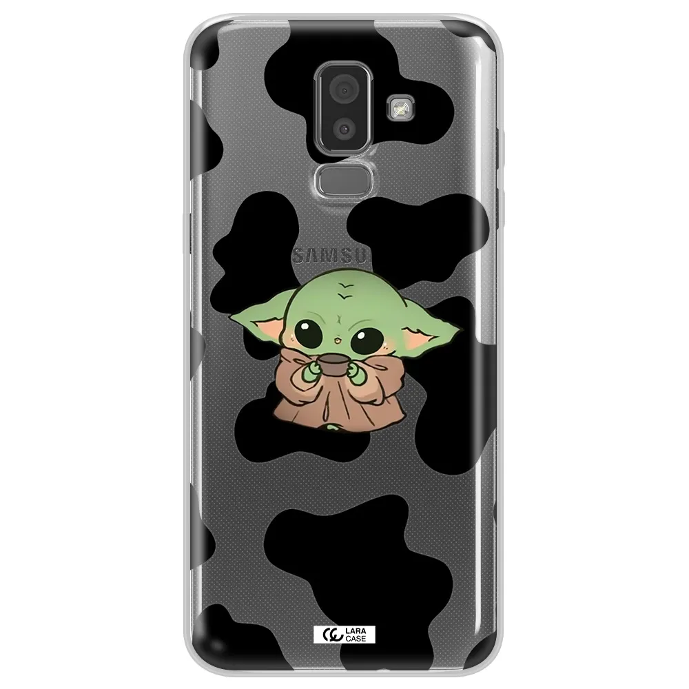a cartoon of a baby yoda Samsung J8 Clear TPU Case