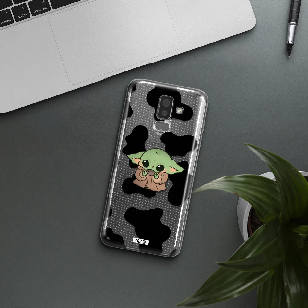 a cartoon of a baby yoda Samsung J8 Clear TPU Case