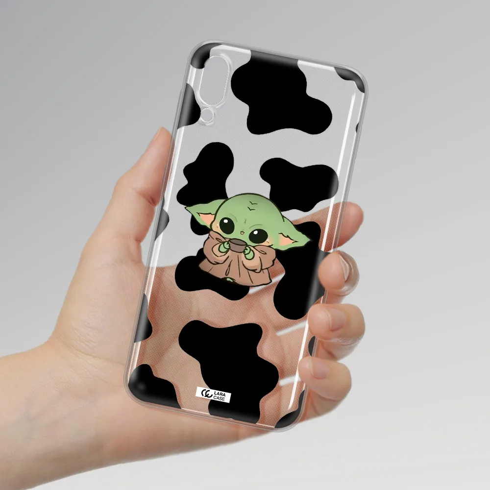 a cartoon of a baby yoda Samsung M10 Clear TPU Case
