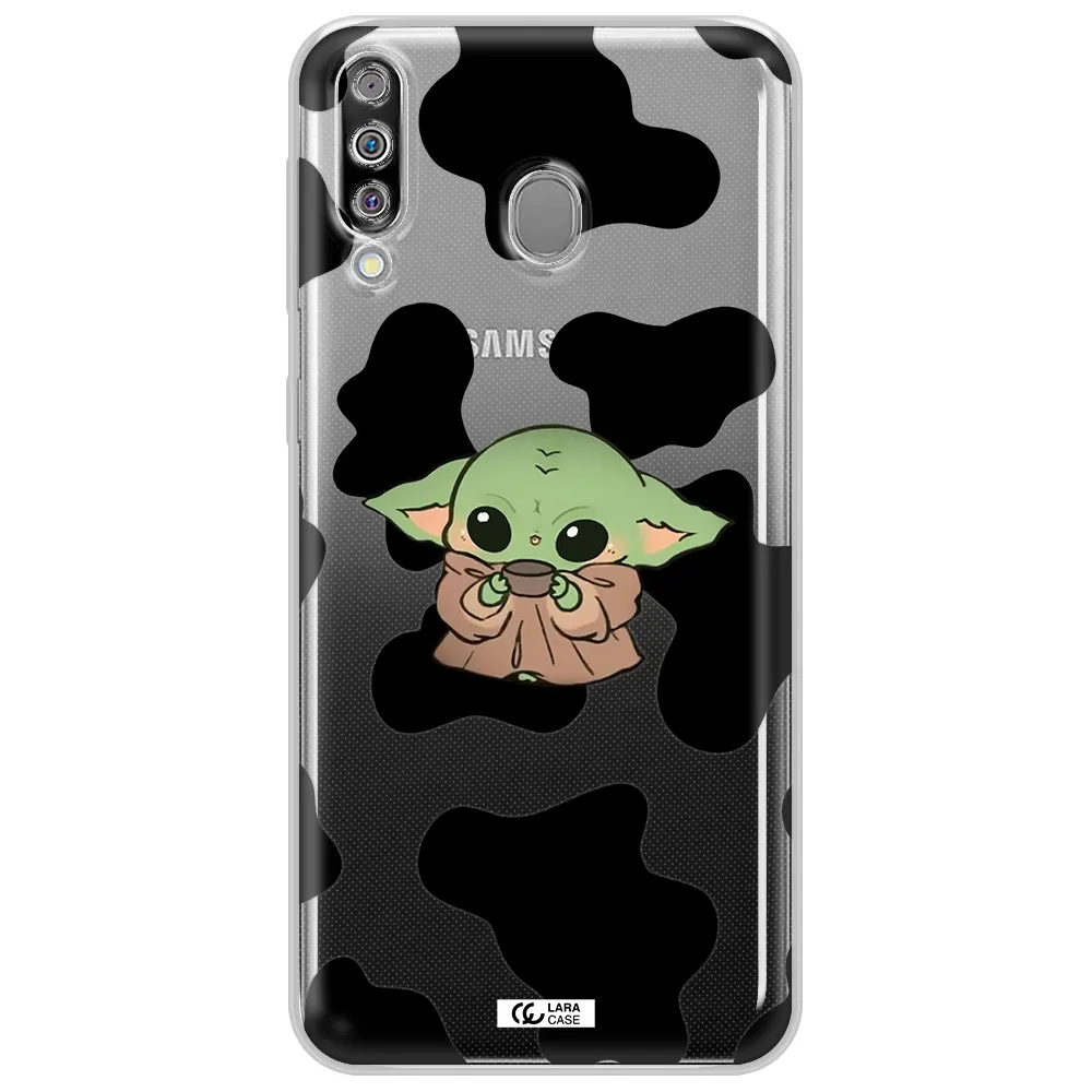 a cartoon of a baby yoda Samsung M30 Clear TPU Case