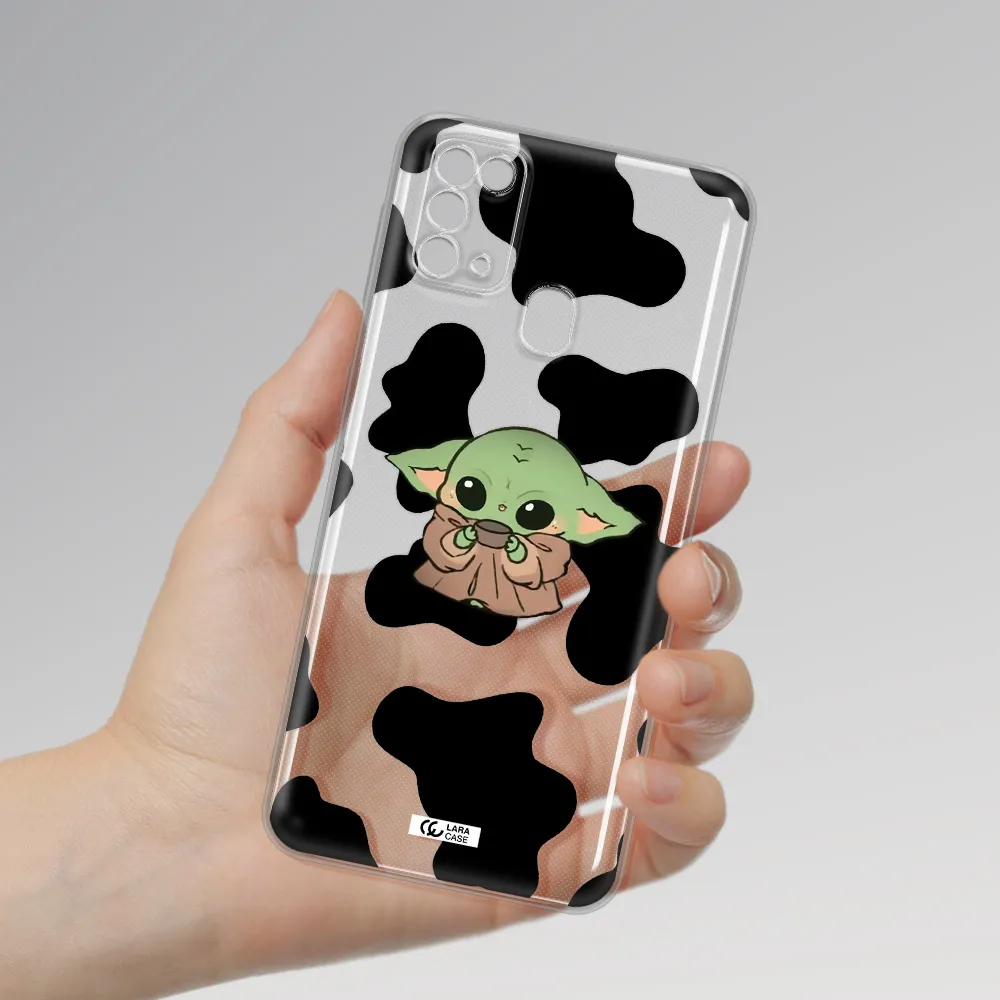 a cartoon of a baby yoda Samsung M31 Clear TPU Case