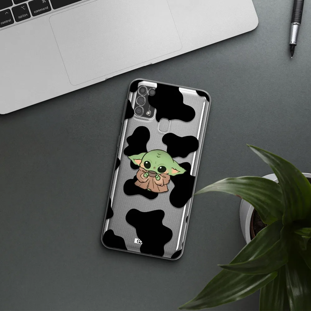 a cartoon of a baby yoda Samsung M31 Clear TPU Case