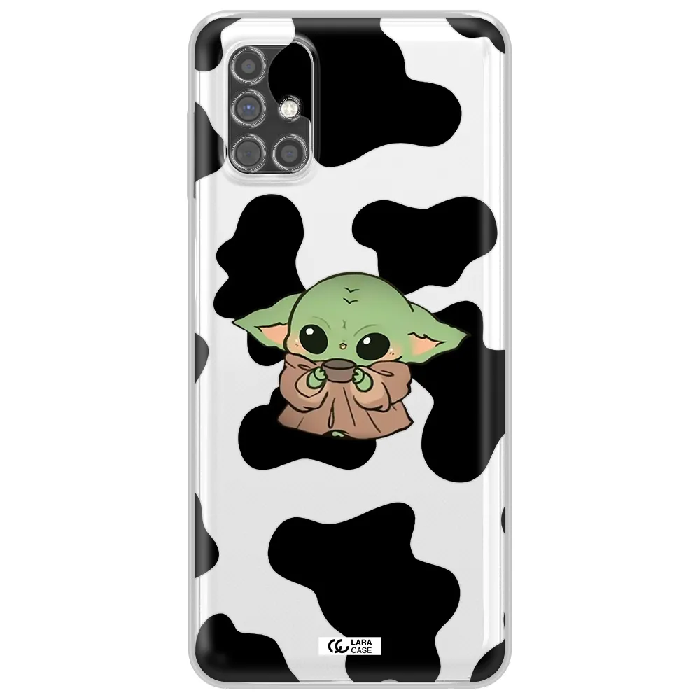 a cartoon of a baby yoda Samsung M31S Clear TPU Case