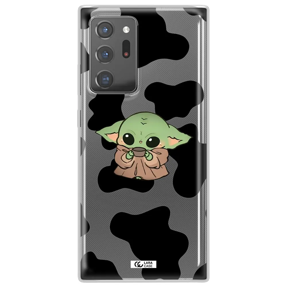 a cartoon of a baby yoda Samsung Note 20 Ultra Clear TPU Case