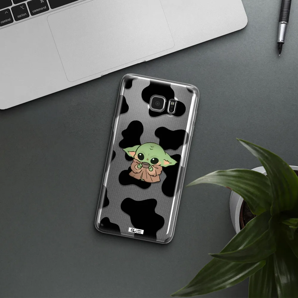 a cartoon of a baby yoda Samsung Note 5 Clear TPU Case