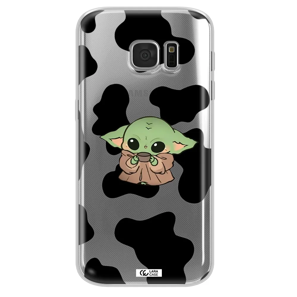 a cartoon of a baby yoda Samsung S 7 Clear TPU Case