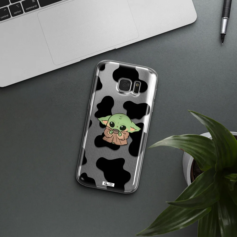 a cartoon of a baby yoda Samsung S 7 Clear TPU Case