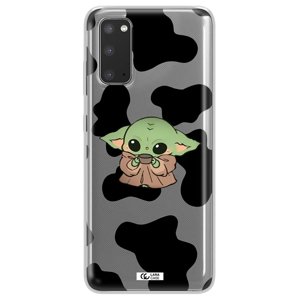 a cartoon of a baby yoda Samsung S20 Clear TPU Case
