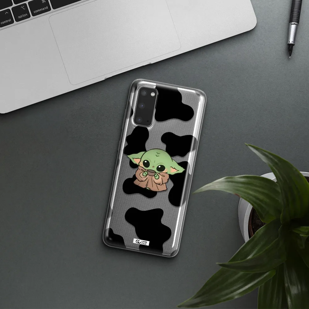 a cartoon of a baby yoda Samsung S20 Clear TPU Case