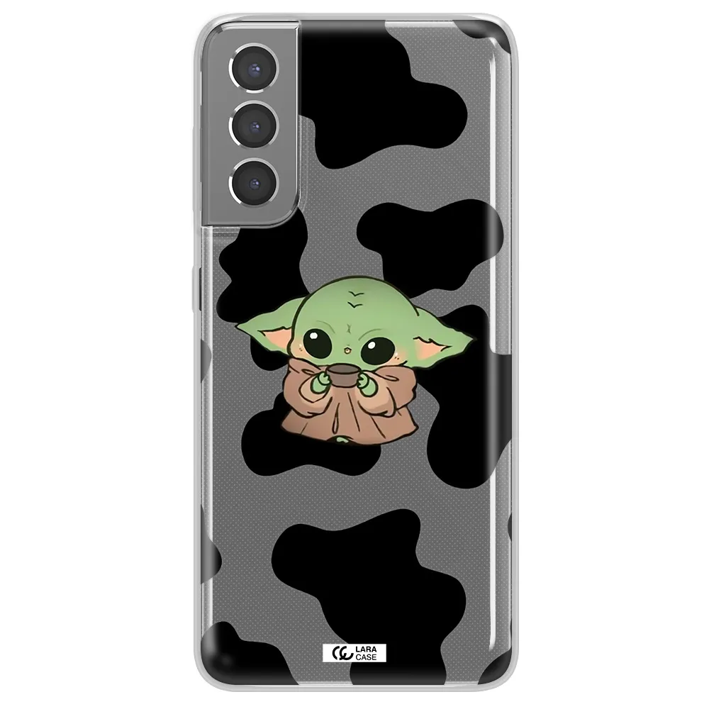 a cartoon of a baby yoda Samsung S21 Clear TPU Case