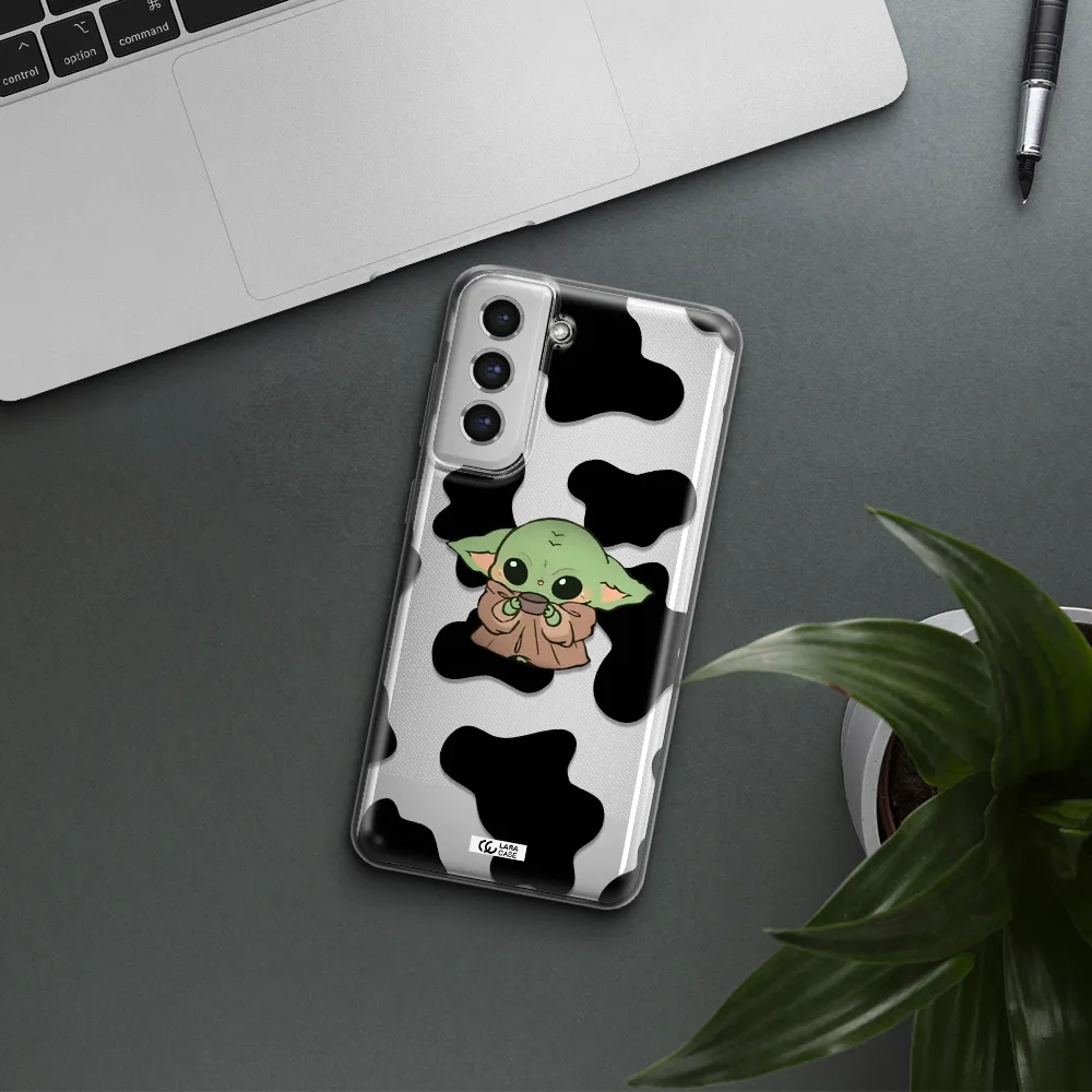 A Cartoon Of A Baby Yoda Samsung S21 Fe Clear Tpu Case